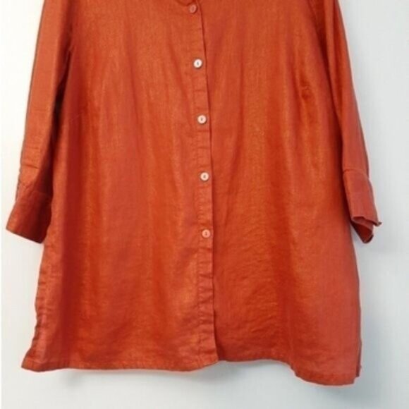 ROSANNA 100% Linen Button Down Shirt PLUS Sz 1X - Picture 4 of 10